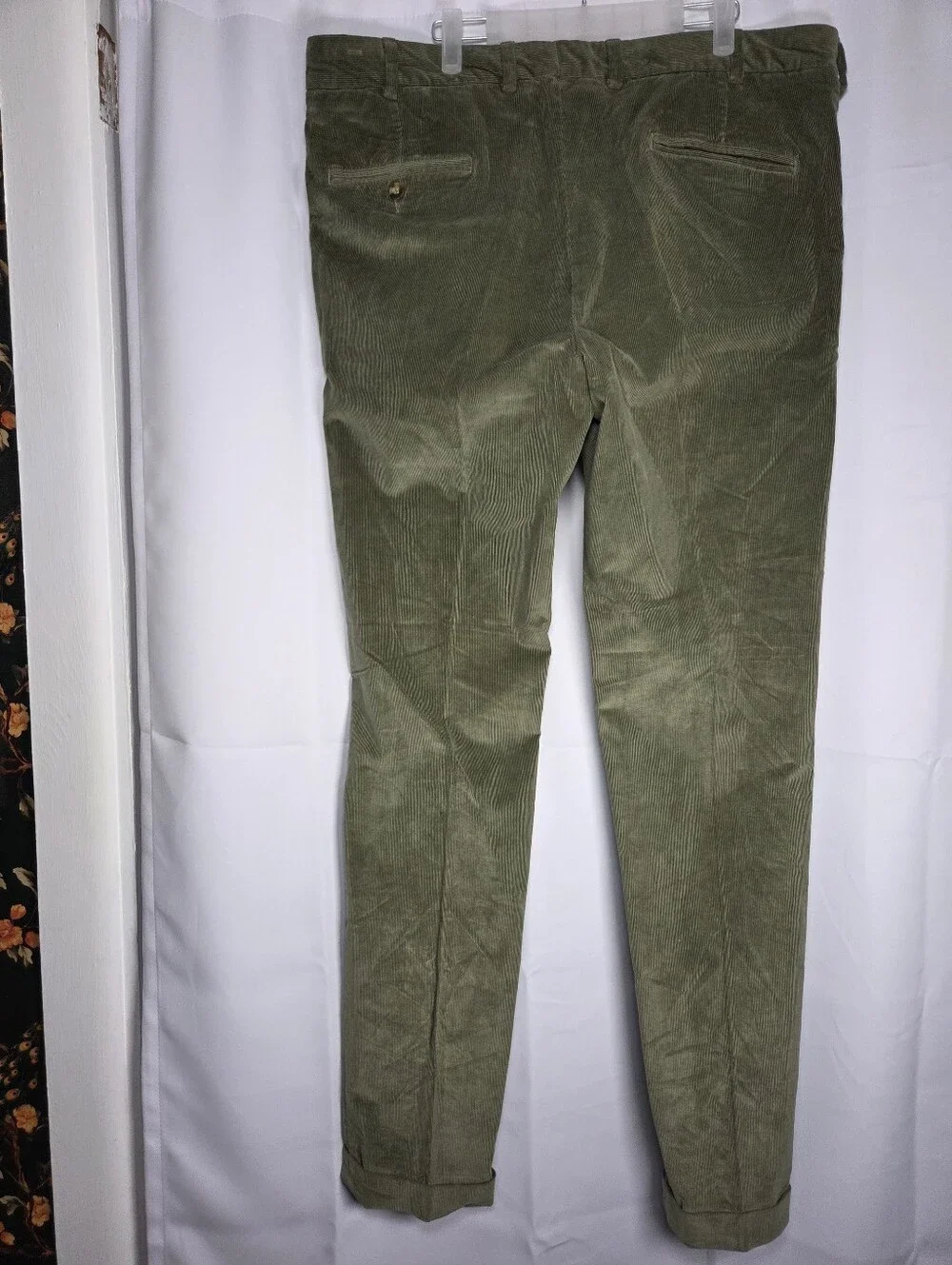 Bills Khakis Private Stock Slim Fit Green Corduroy Pants Men's 40 x 36 $248